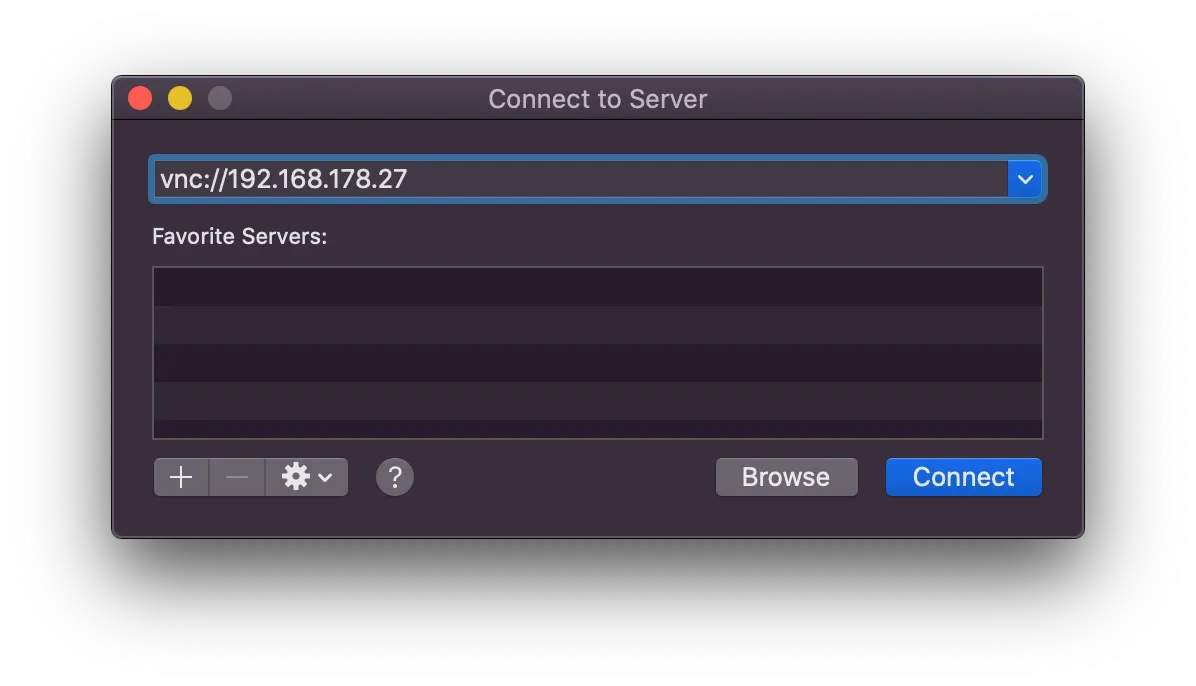 macOS Connect to Server in Finder